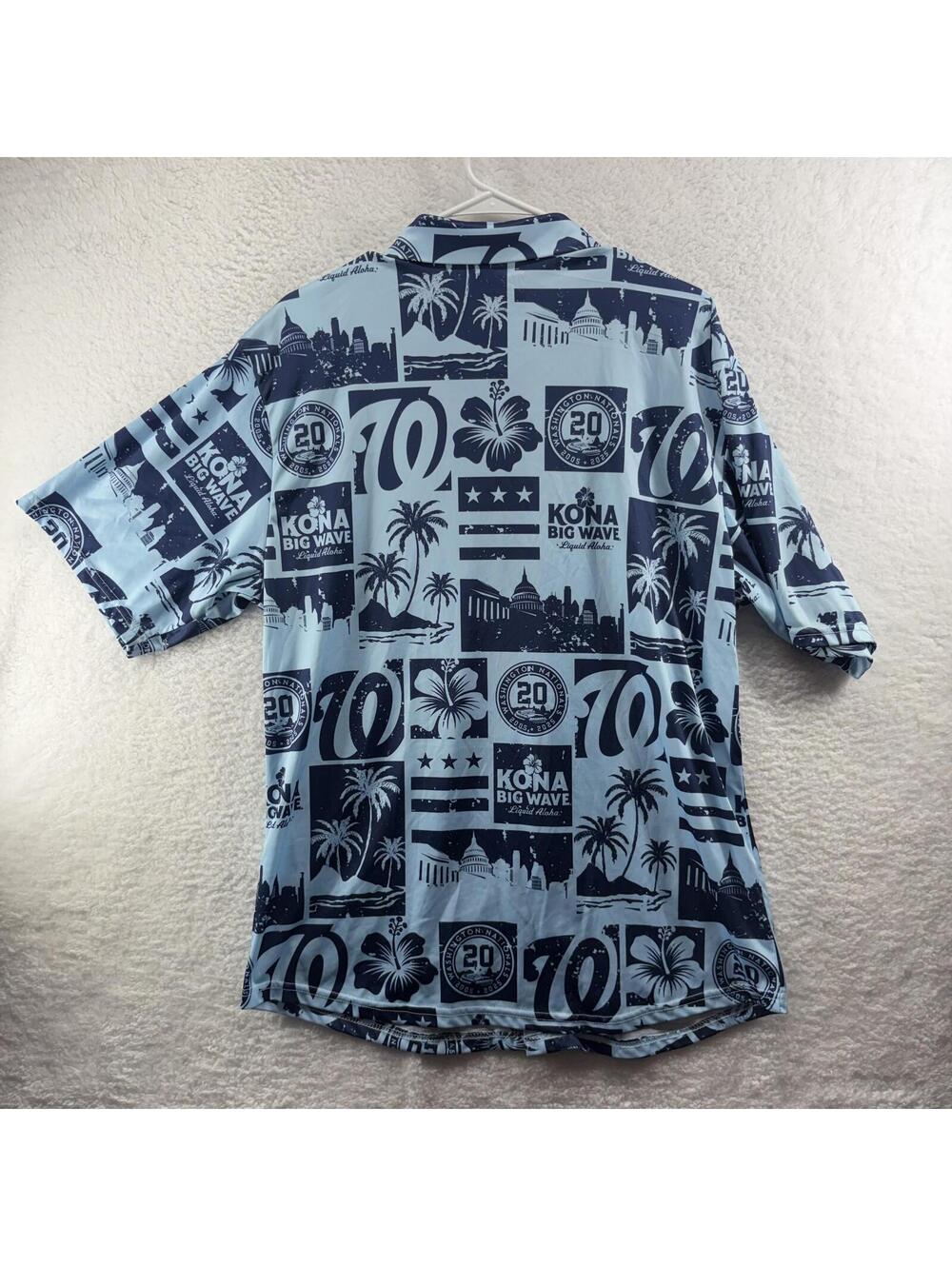 Washington Nationals Hawaiian Shirt Mens Large 20th Anniver Kona Big Wave SGA - Picture 3 of 4